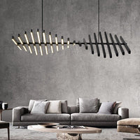Lustre LED design Lucian - Baguettes métalliques ajustables | Marco Lucetti