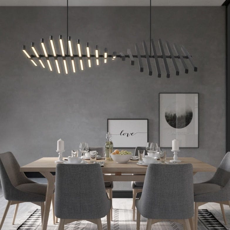 Lustre LED design Lucian - Baguettes métalliques ajustables | Marco Lucetti