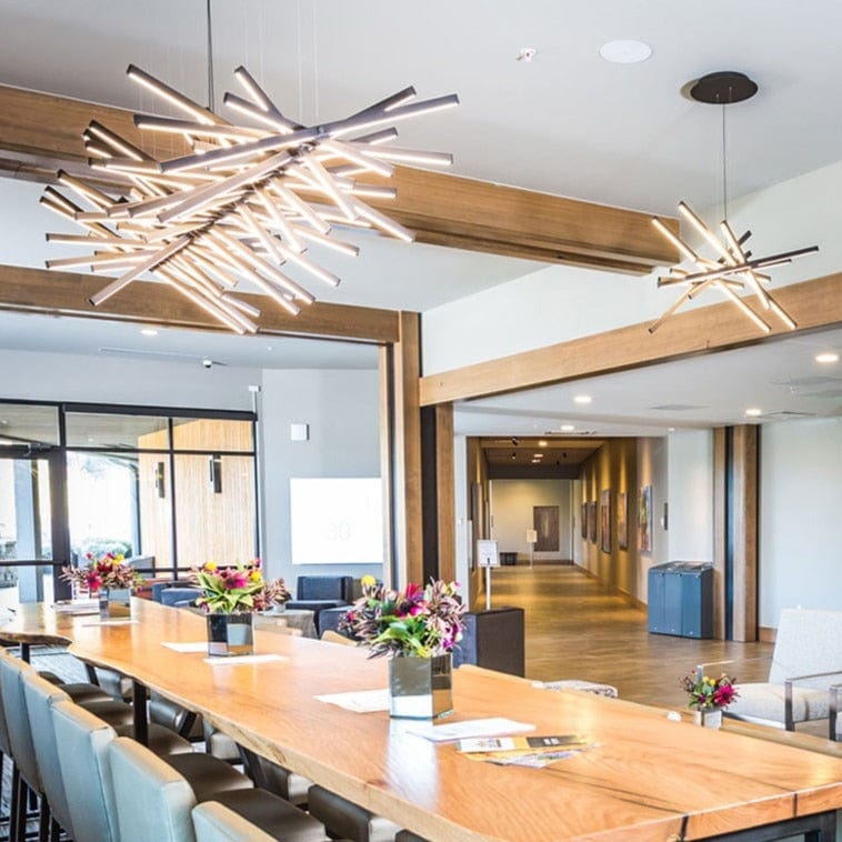Lustre LED design Lucian - Baguettes métalliques ajustables | Marco Lucetti