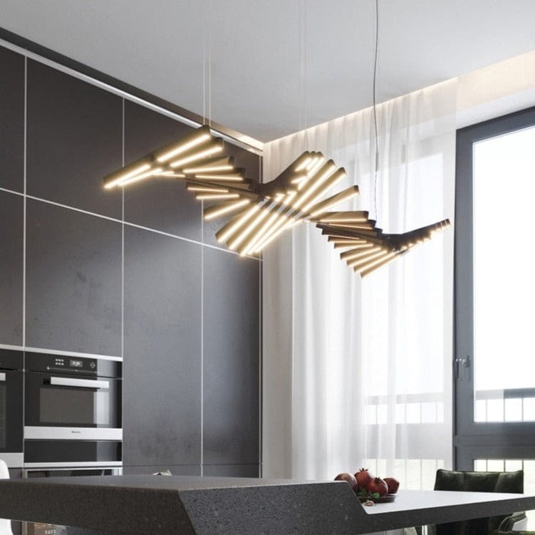 Lustre LED design Lucian - Baguettes métalliques ajustables | Marco Lucetti