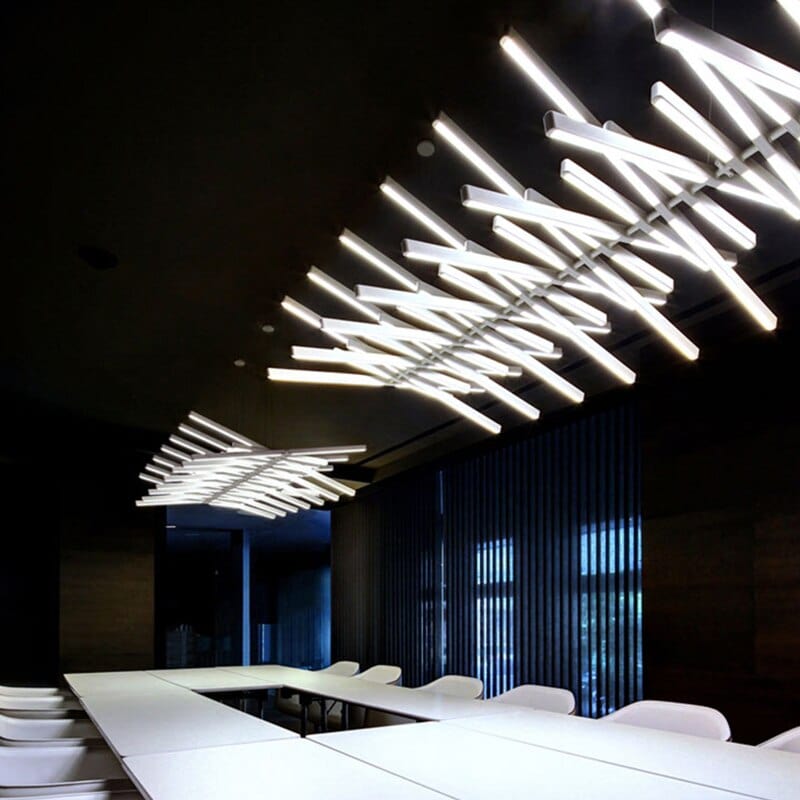 Lustre LED design Lucian - Baguettes métalliques ajustables | Marco Lucetti