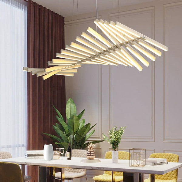 Lustre LED design Lucian - Baguettes métalliques ajustables | Marco Lucetti