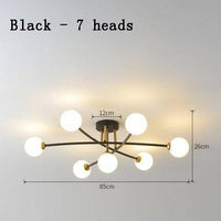 Lustre LED Design : Métal et Boules en Verre | Marco Lucetti Noir / 7 lampes