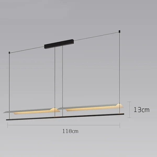 Lustre LED Design Minimaliste. | Marco Lucetti 2 têtes 118cm