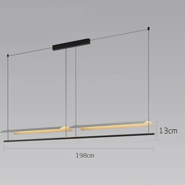Lustre LED Design Minimaliste. | Marco Lucetti 2 têtes 198cm