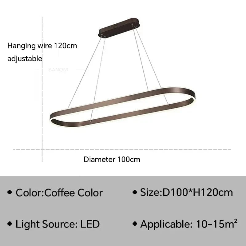 Lustre LED Design Moderne et Décoratif pour Hôtel de Luxe | Marco Lucetti Café D100cm / Blanc chaud (pas de RC)