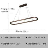 Lustre LED Design Moderne et Décoratif pour Hôtel de Luxe | Marco Lucetti Café D120cm / Blanc chaud (pas de RC)