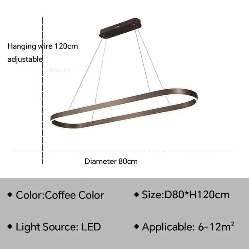 Lustre LED Design Moderne et Décoratif pour Hôtel de Luxe | Marco Lucetti Café D80cm / Blanc naturel (pas de RC)