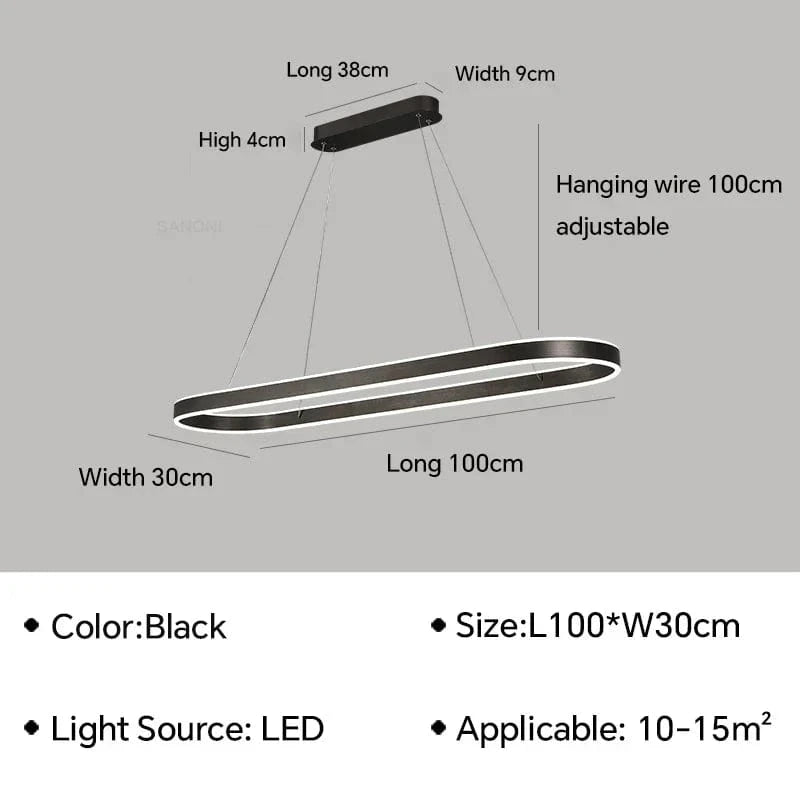 Lustre LED Design Moderne et Décoratif pour Hôtel de Luxe | Marco Lucetti Noir D100cm / Blanc chaud (pas de RC)