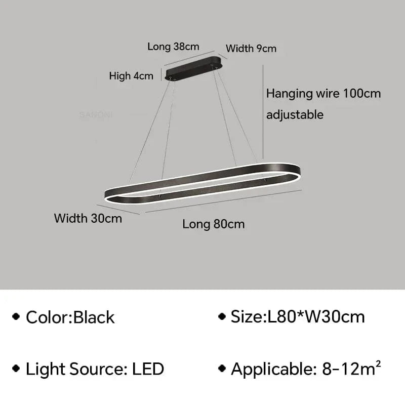 Lustre LED Design Moderne et Décoratif pour Hôtel de Luxe | Marco Lucetti Noir D80cm / Gradation continue (RC)