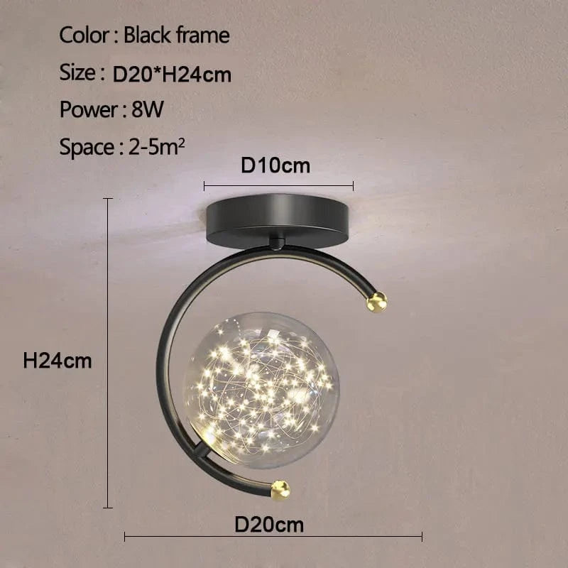 Lustre LED Design Moderne pour Décoration Intérieure | Marco Lucetti TypeA-noir-D20cm / Blanc froid / CHINE