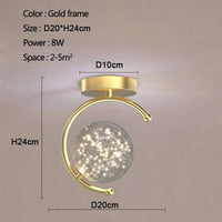 Lustre LED Design Moderne pour Décoration Intérieure | Marco Lucetti TypeA-or-D20cm / Blanc froid / CHINE