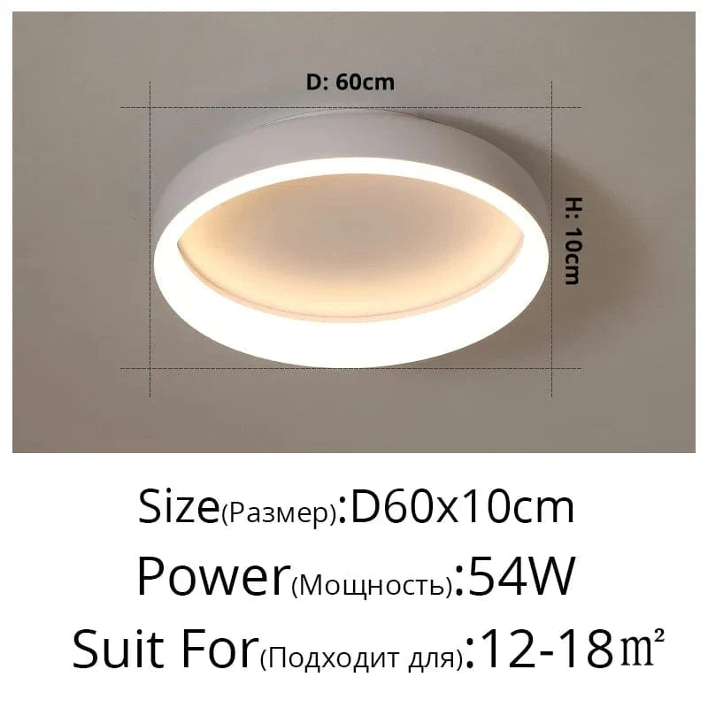 Lustre LED Design Moderne pour Éclairage Intérieur | Marco Lucetti Blanc 54W 60x10cm / Luminosité variable