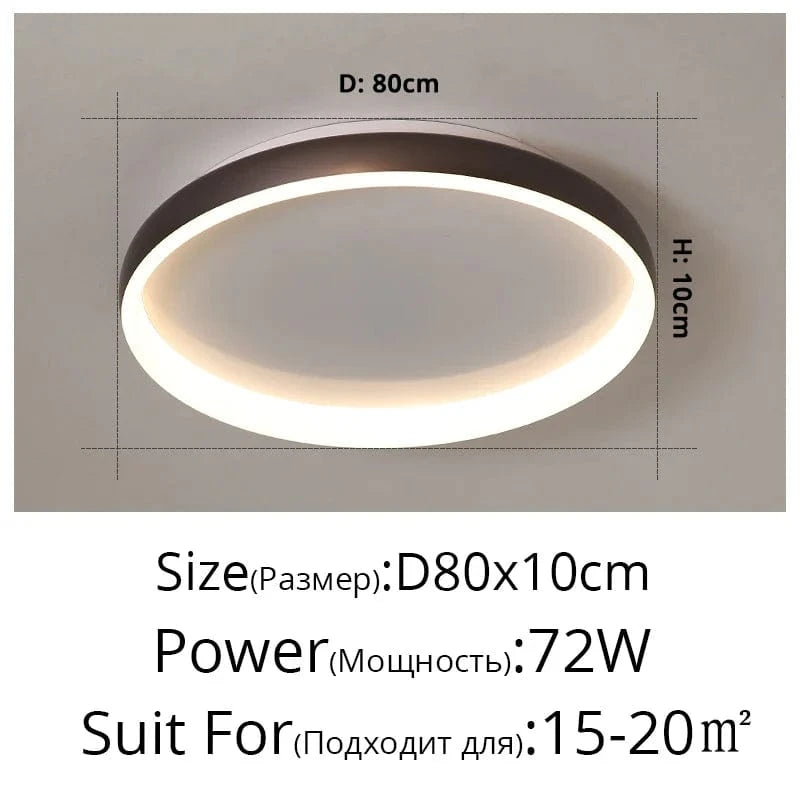 Lustre LED Design Moderne pour Éclairage Intérieur | Marco Lucetti Café 72W 80x10cm / Luminosité variable