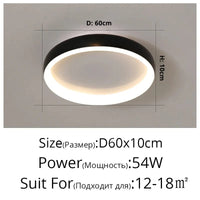 Lustre LED Design Moderne pour Éclairage Intérieur | Marco Lucetti Noir 54W 60x10cm / Luminosité variable