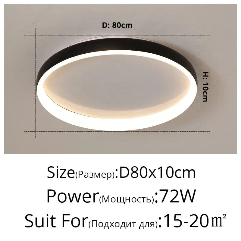 Lustre LED Design Moderne pour Éclairage Intérieur | Marco Lucetti Noir 72W 80x10cm / Luminosité variable