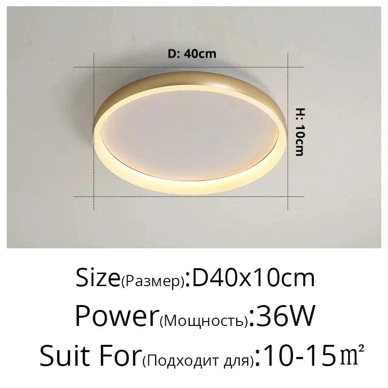 Lustre LED Design Moderne pour Éclairage Intérieur | Marco Lucetti Or 36W 40x10cm / Luminosité variable