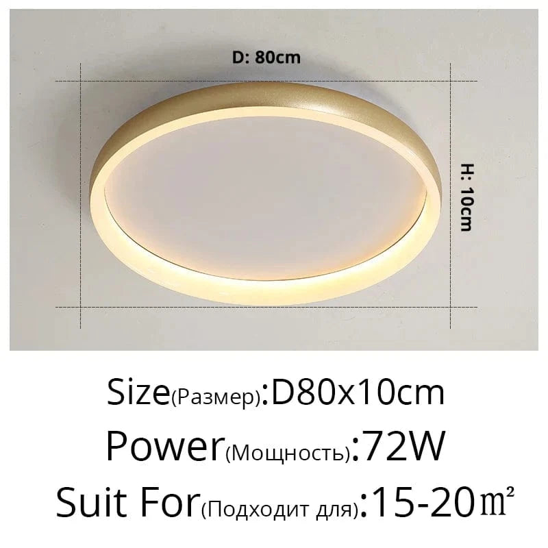 Lustre LED Design Moderne pour Éclairage Intérieur | Marco Lucetti Or 72W 80x10cm / Luminosité variable