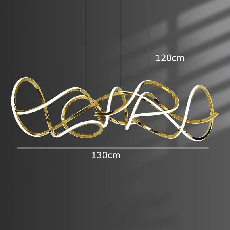 Lustre LED design moderne pour une décoration intérieure d'exception | Marco Lucetti Longueur 130cm / Gradation à distance RC