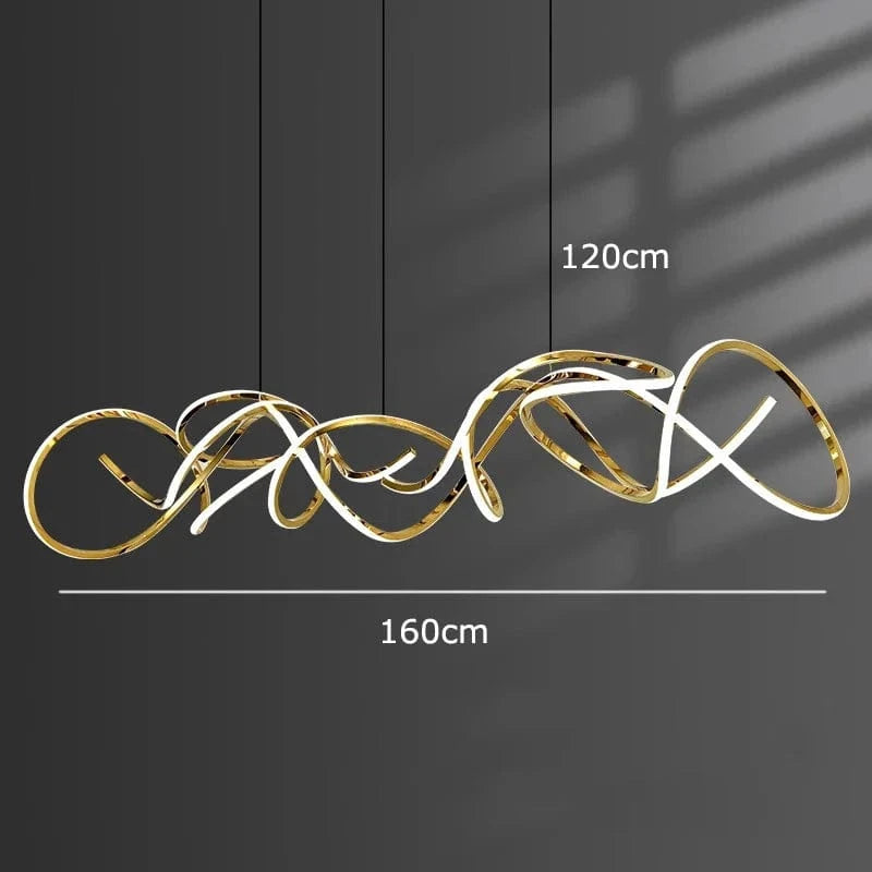 Lustre LED design moderne pour une décoration intérieure d'exception | Marco Lucetti Longueur 160cm / Gradation à distance RC