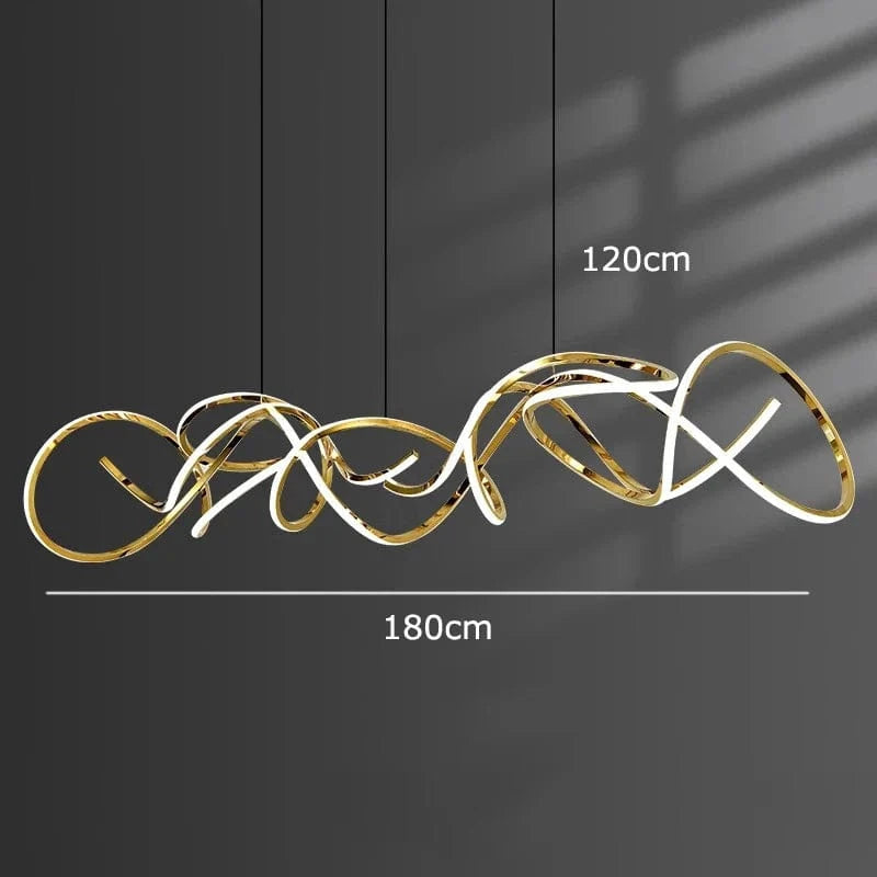 Lustre LED design moderne pour une décoration intérieure d'exception | Marco Lucetti Longueur 180cm / Gradation à distance RC