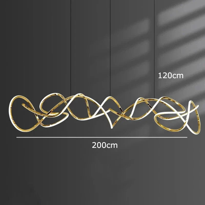 Lustre LED design moderne pour une décoration intérieure d'exception | Marco Lucetti Longueur 200cm / Gradation à distance RC
