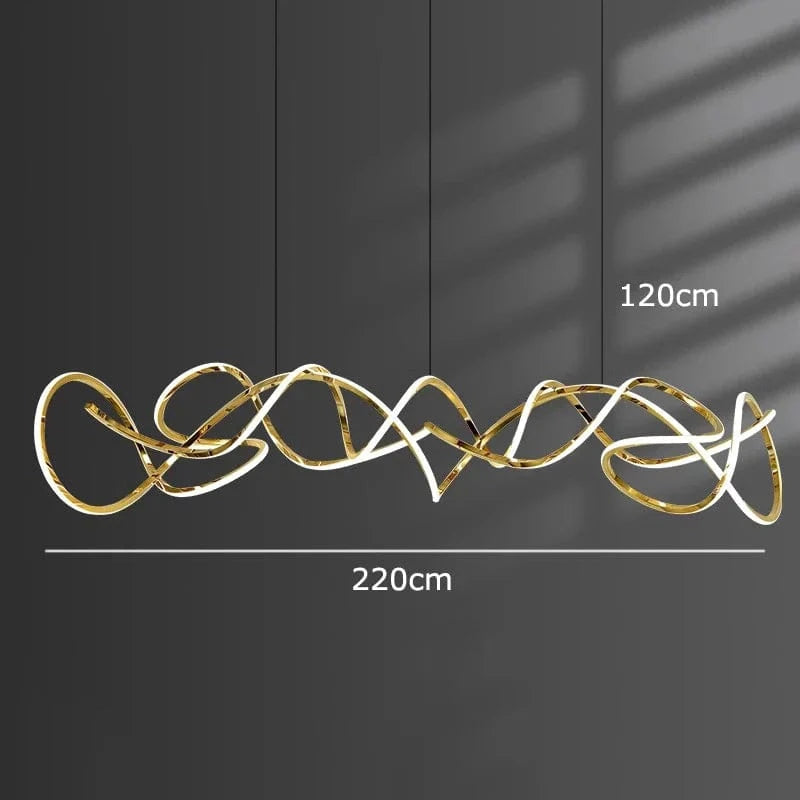 Lustre LED design moderne pour une décoration intérieure d'exception | Marco Lucetti Longueur 220cm / Gradation à distance RC