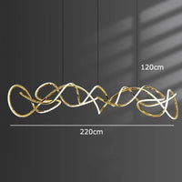 Lustre LED design moderne pour une décoration intérieure d'exception | Marco Lucetti Longueur 220cm / Gradation à distance RC