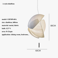 Lustre LED design moderne Wabi Sabi en tissu - éclairage décoratif