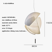 Lustre LED design moderne Wabi Sabi en tissu - éclairage décoratif