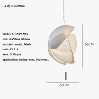 Lustre LED design moderne Wabi Sabi en tissu - éclairage décoratif