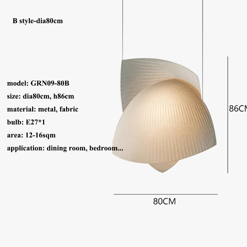 Lustre LED design moderne Wabi Sabi en tissu - éclairage décoratif