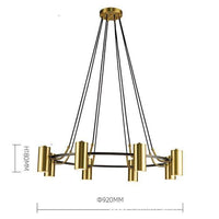 Lustre LED Design Noir et Or | Marco Lucetti 8 lampes