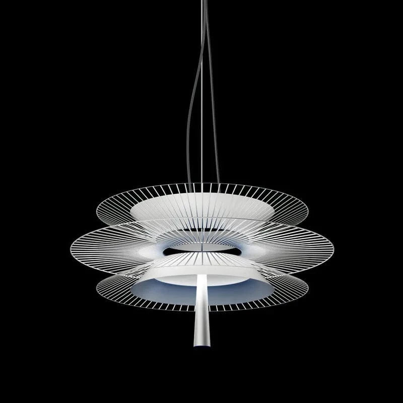 Lustre LED design nordique pour tables de bar et décoration intérieure. | Marco Lucetti D48cm - Blanc / Lumière froide