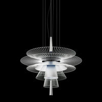 Lustre LED design nordique pour tables de bar et décoration intérieure. | Marco Lucetti D68cm - Blanc / Lumière froide