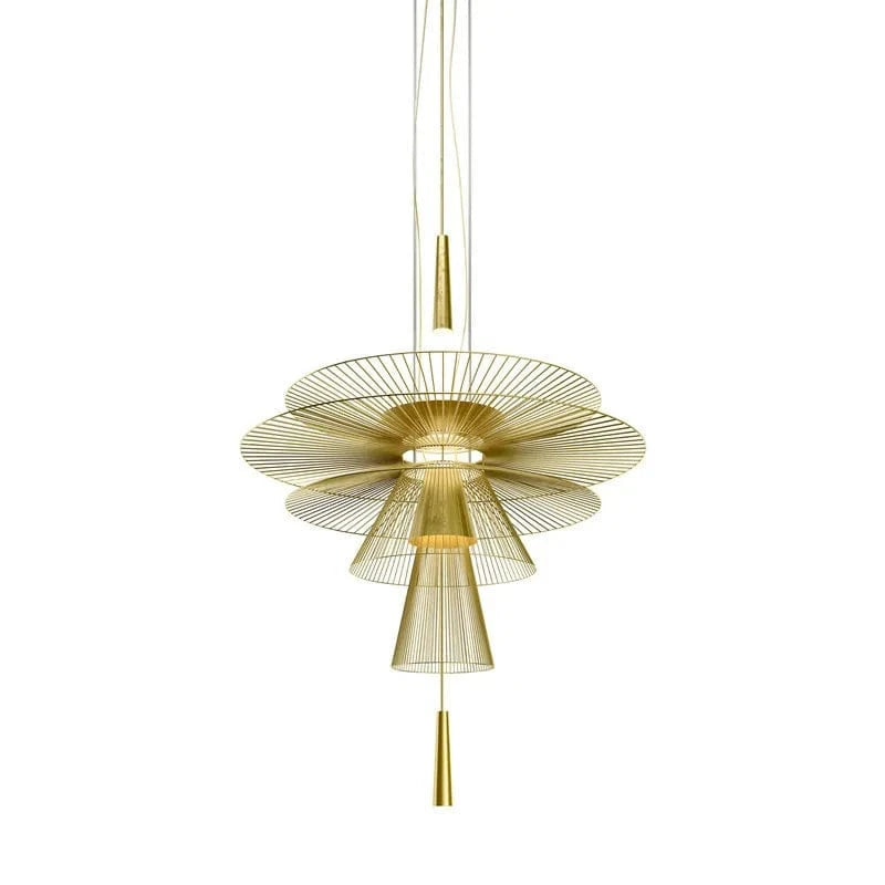 Lustre LED design nordique pour tables de bar et décoration intérieure. | Marco Lucetti D86cm - Doré / Lumière froide