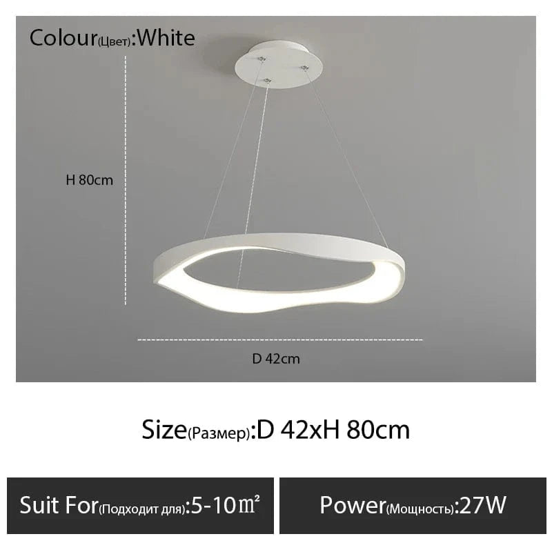 Lustre LED design nordique rond | Marco Lucetti Blanc D42cm / Blanc chaud