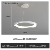 Lustre LED design nordique rond | Marco Lucetti Blanc D42cm / Blanc chaud