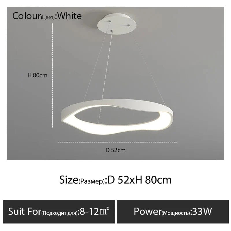 Lustre LED design nordique rond | Marco Lucetti Blanc D52cm / Blanc chaud