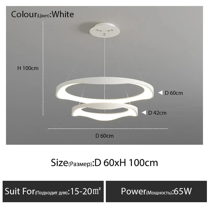 Lustre LED design nordique rond | Marco Lucetti Blanc D60 42cm / Blanc chaud