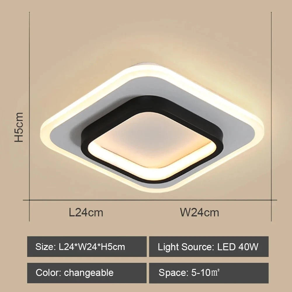 Lustre LED design pour allées - Noir & Blanc | Marco Lucetti Carré B modifiable