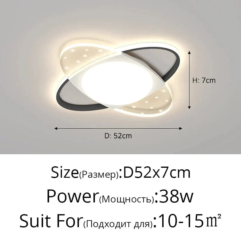 Lustre LED Design pour Chambre | Marco Lucetti C Noir D52cm / 3 couleurs sans télécommande