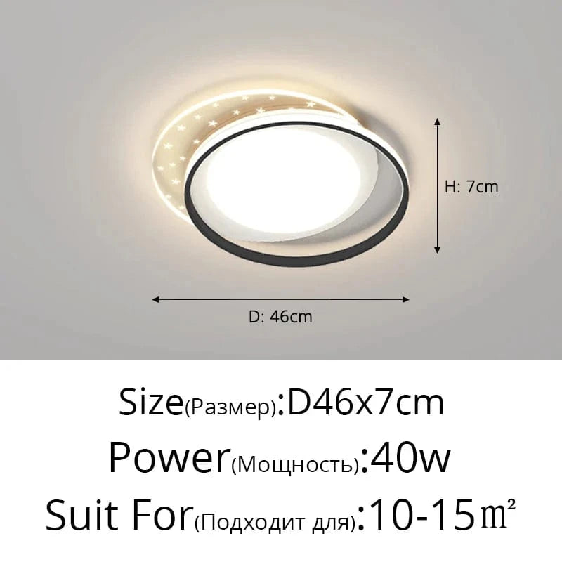 Lustre LED Design pour Chambre | Marco Lucetti D Noir D46cm / 3 couleurs sans télécommande