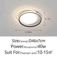 Lustre LED Design pour Chambre | Marco Lucetti D Noir D46cm / 3 couleurs sans télécommande