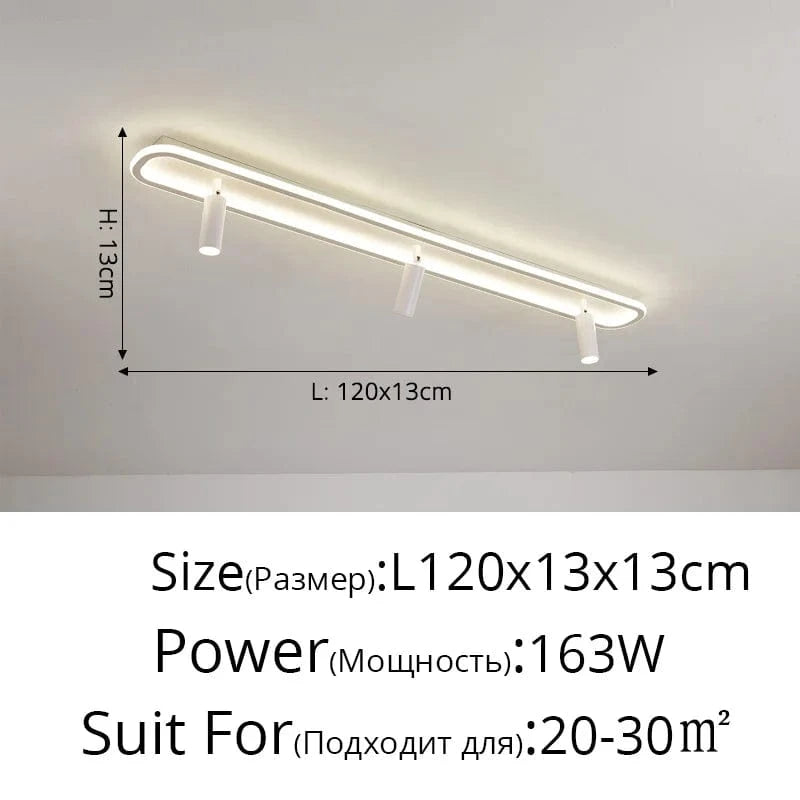 Lustre LED design pour éclairage intérieur gradation longue. | Marco Lucetti Blanc 3 têtes 120cm / 3 couleurs sans télécommande