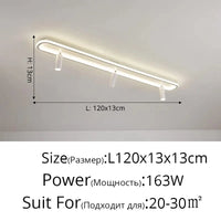 Lustre LED design pour éclairage intérieur gradation longue. | Marco Lucetti Blanc 3 têtes 120cm / 3 couleurs sans télécommande