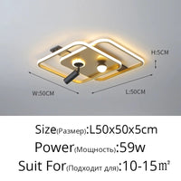 Lustre Led design pour salon chambre étude salle éclairage or noir lampes luminaires Dimmable - Lustre projecteur | Marco Lucetti