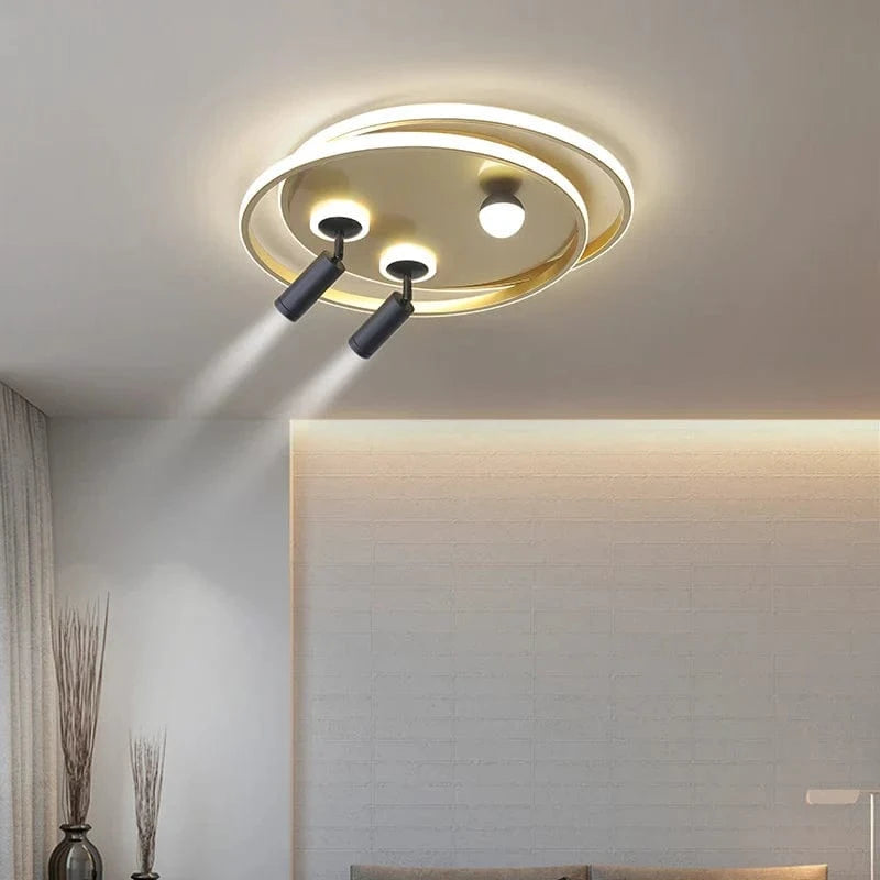 Lustre Led design pour salon chambre étude salle éclairage or noir lampes luminaires Dimmable - Lustre projecteur | Marco Lucetti