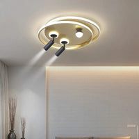 Lustre Led design pour salon chambre étude salle éclairage or noir lampes luminaires Dimmable - Lustre projecteur | Marco Lucetti