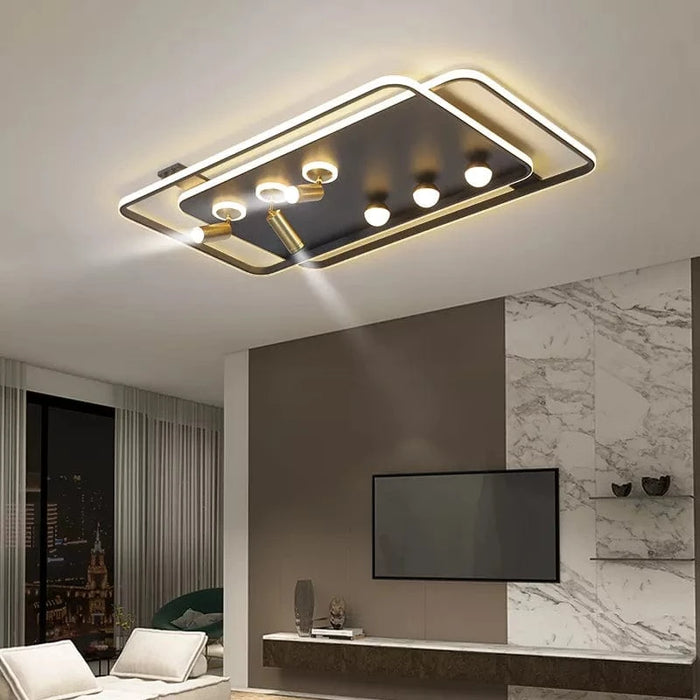 Lustre Led design pour salon chambre étude salle éclairage or noir lampes luminaires Dimmable - Lustre projecteur | Marco Lucetti